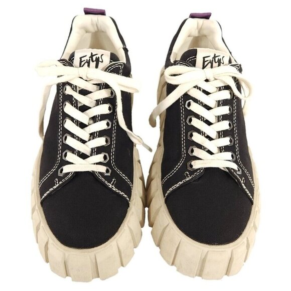 Eytys Odessa Canvas Sneakers Size 39 US 8.5 Womens Black $210 - Picture 3 of 15
